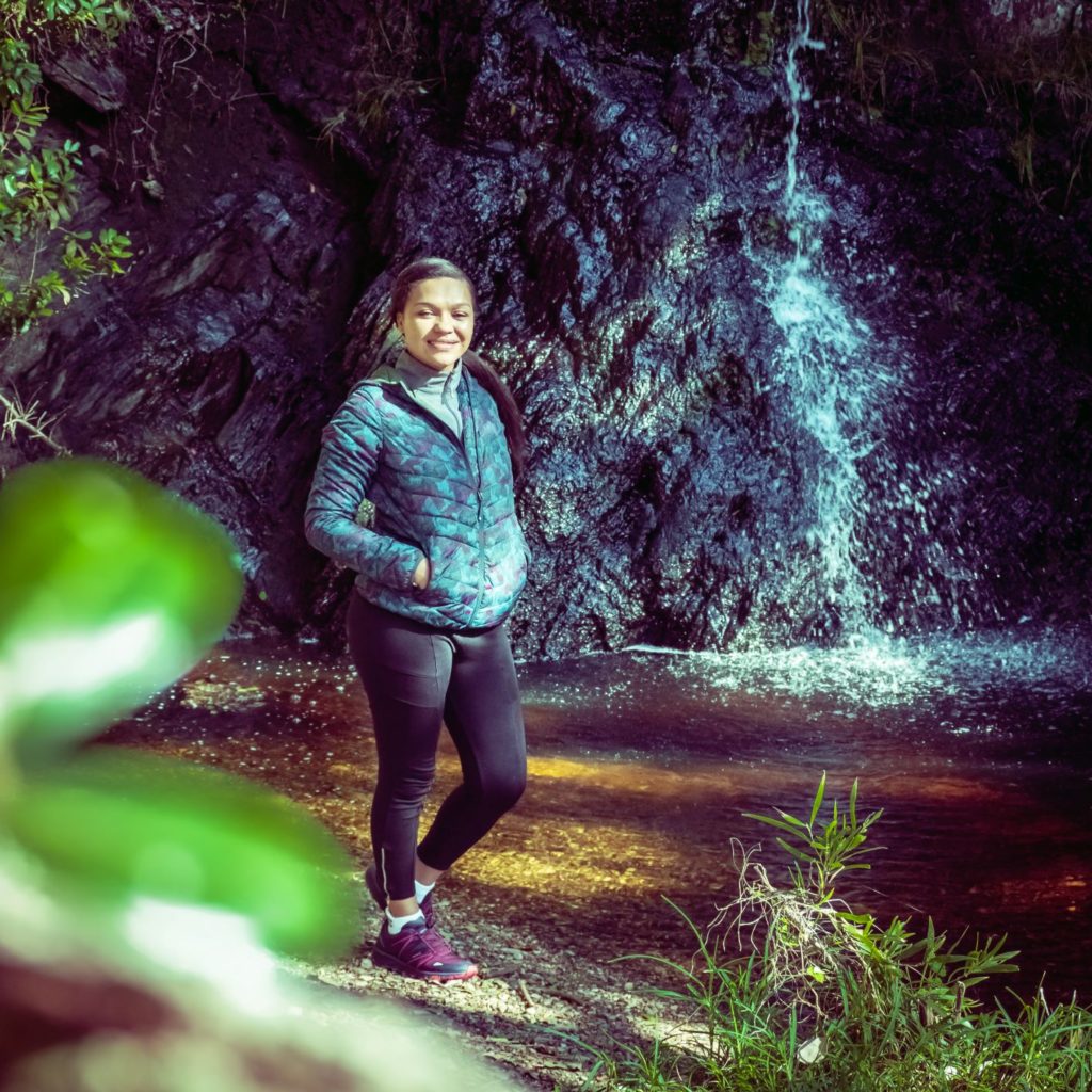 Women Hiking Waterfall 